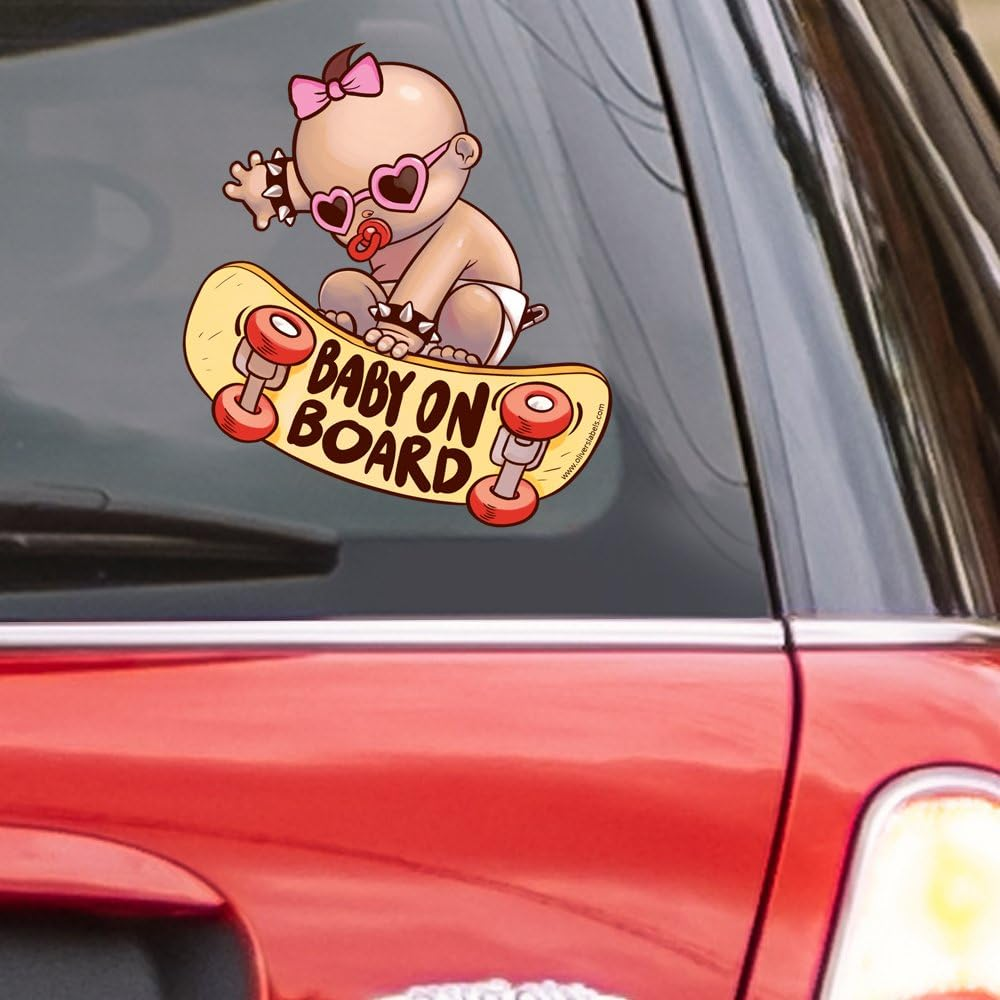 Baby on Board Decals Skater Baby Vinyl Window Car Decal Sticker image number 1