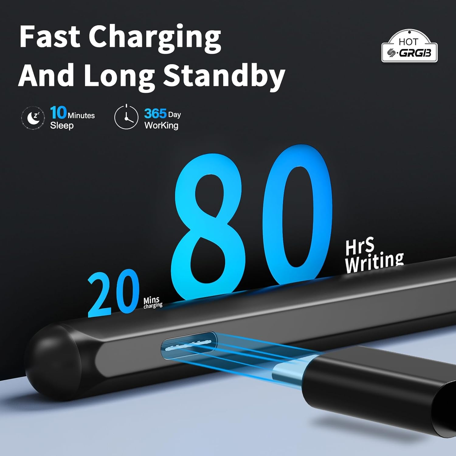 QUAGGY Stylus Pen for Microsoft Surface Pro 11/10/9/8/7/6/5/4/3/X Surface Laptop/Book/Surface Go3 Go2, 4096 Tilt Pressure, Magnetic Attachment, USB-C Fast Charging, Palm Rejection Function. (Black)