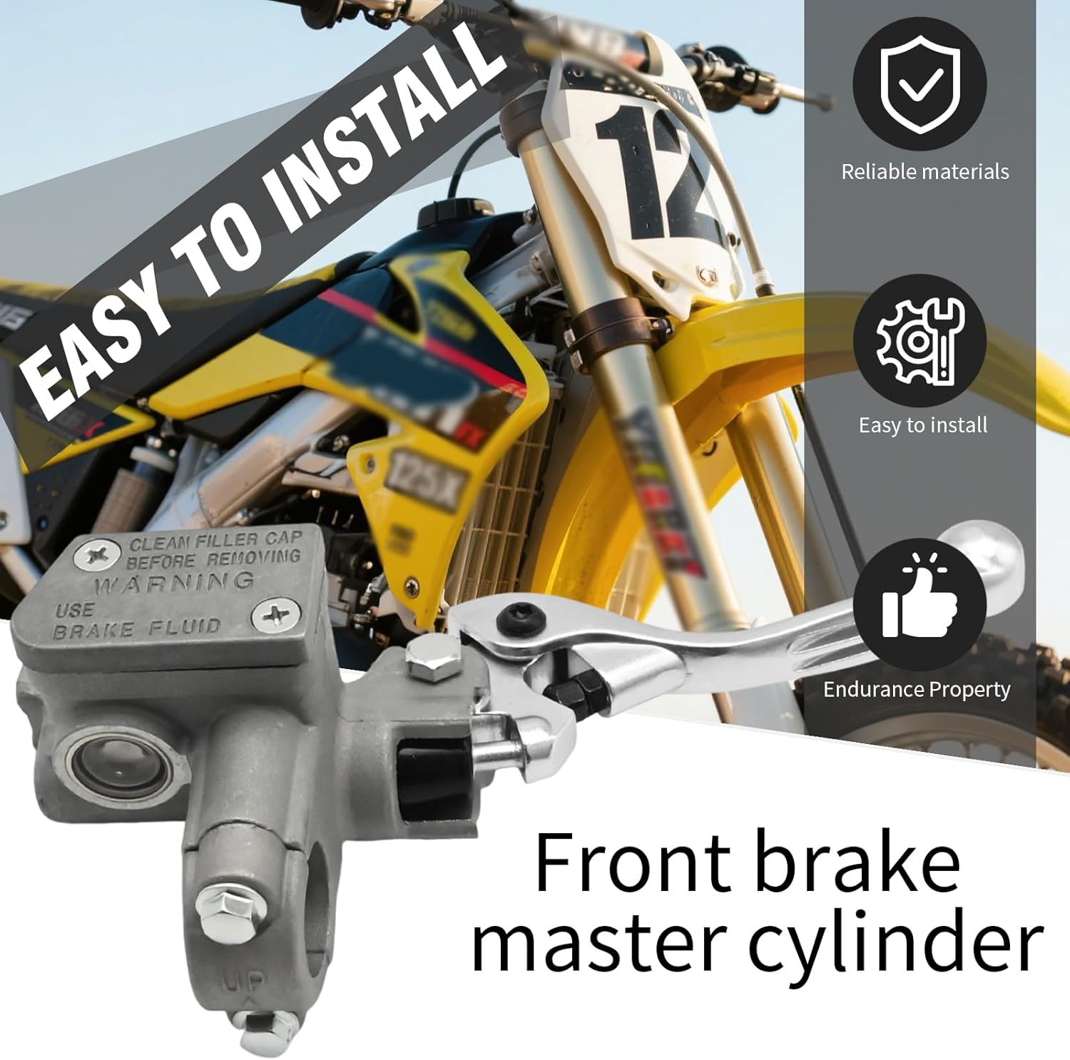 Aynaxcol 5XC-W2587-00-00 Front Brake Master Cylinder, Replacement for Yamaha YZ250F 2007-2025 YZ450F YZ250 YZ125 2008-2025, Replaces 5XC-W2587-00-00 image number 1