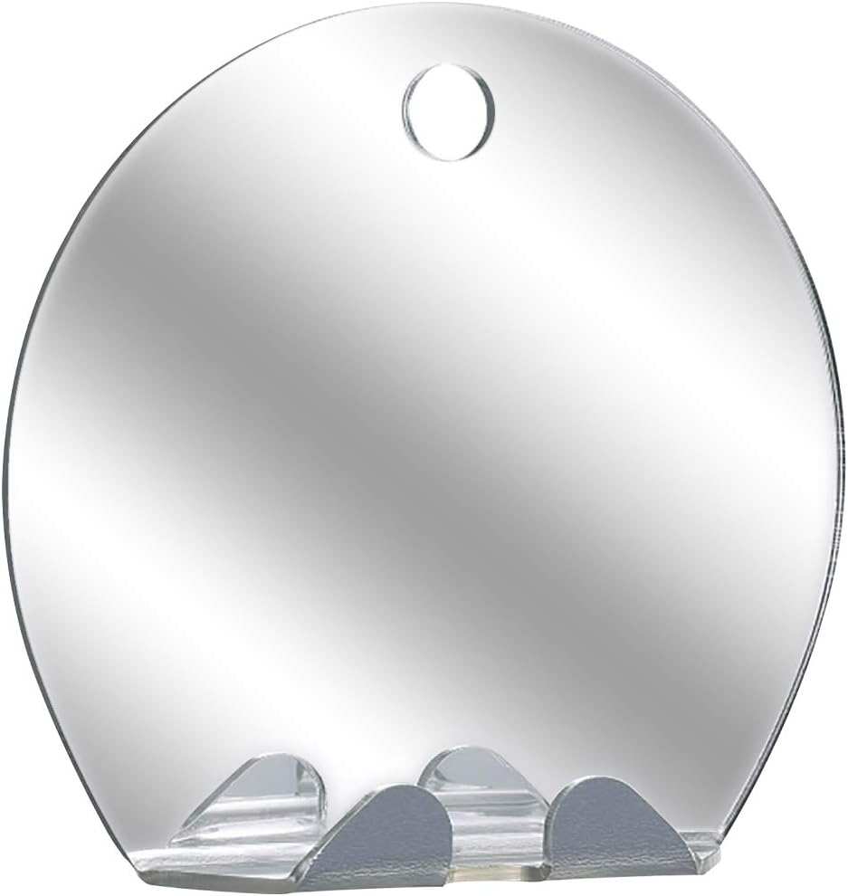 Shower Mirror Travel Mirror Unbreakable Portable Shaving Mirror, Hanging Razor Toothbrush, Round image number 4