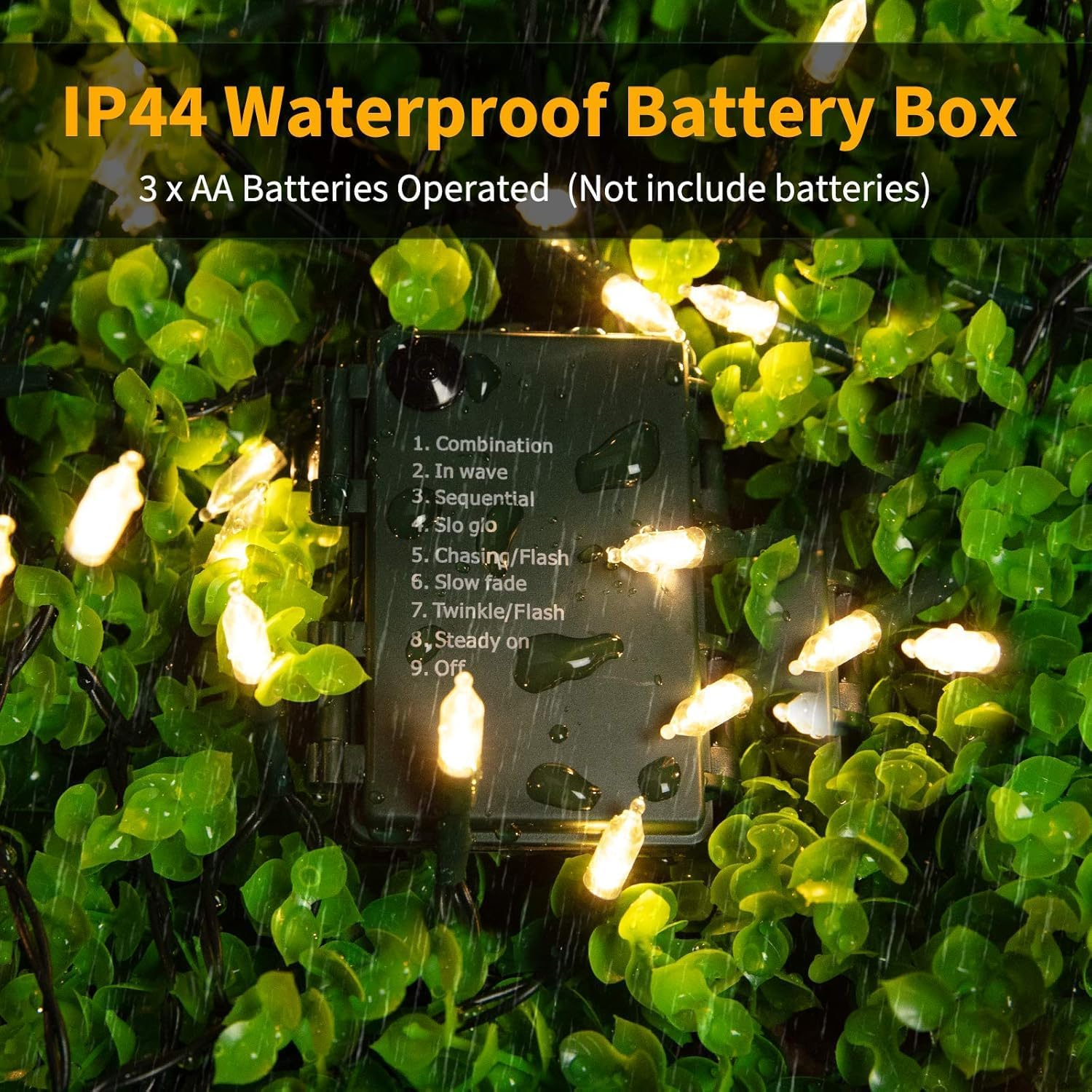 Battery Operated Christmas Lights 2 Pack 18 Feet 50 LED Clear Mini String Lights with 6 Hour Timer 8 Modes Waterproof Tree Lights for Xmas Outdoor Indoor Holiday Party Garden Decor, Warm White image number 3