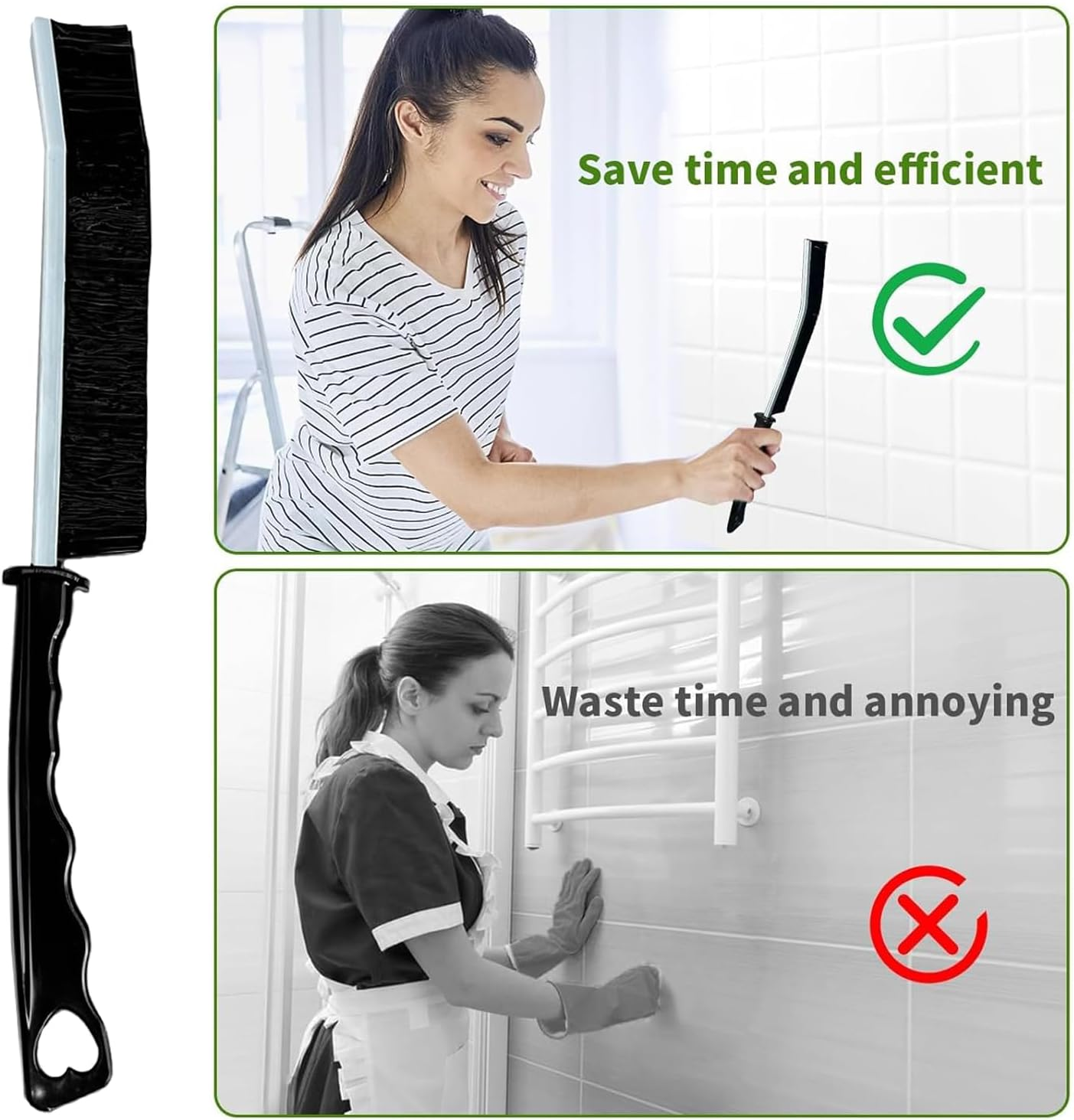 BEANPRECOY 8Pcscrevice Cleaning Brushes Hard Bristle Scrub Brush Set for Toilet Bathroom & Kitchen Grout Brush with Durable Handle for Groove Corner and Tile Cleaning Home Essentials Cleaning Supplies image number 1