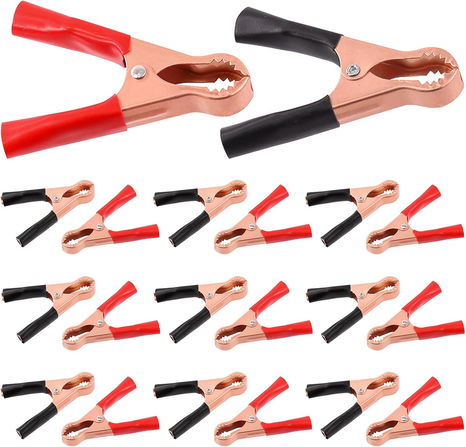 Mardatt 10Pcs Insulated Alligator Clips Copper Plated Insulated Alligator Clips Heavy Duty Alligator Clamps for Loaded Truck Car Battery Charging, Electrical Testing((100A) image number 1