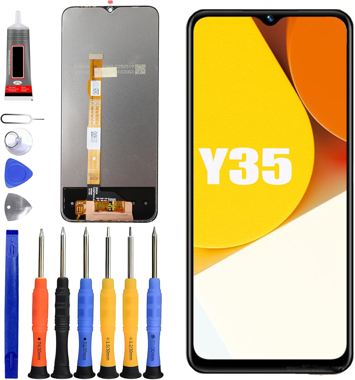 ERYNK LCD Display for Vivo Y35 [With Fingerprints] [6.58 Inch] LCD Display Touch Screen Digitizer with Tool Kit image number 2