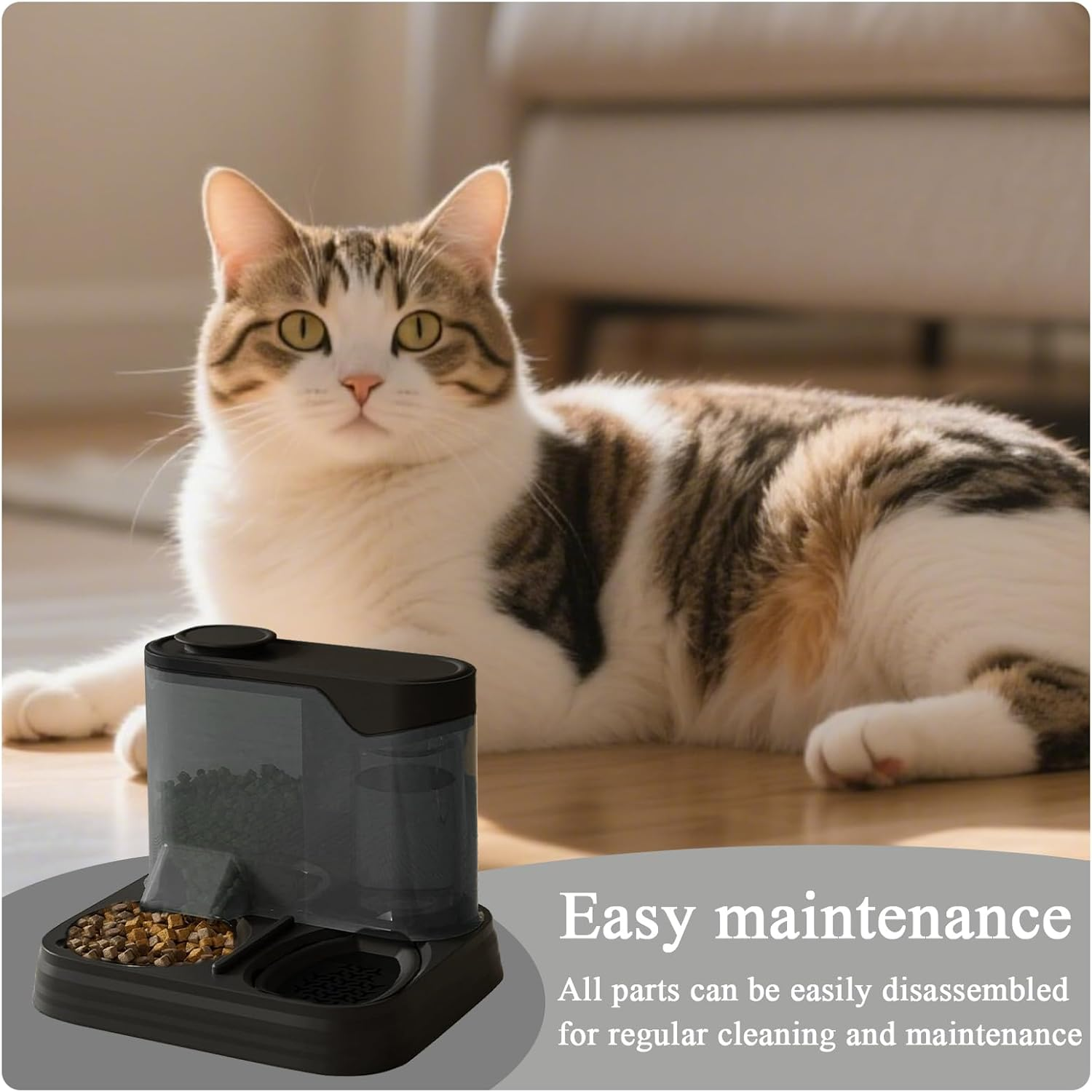 G Ravity Cat Feeder, Pet Feeder and Water Dispenser Set, Automatic Dog Feeder and Dog Water Dispenser, 30X25X23Cm, Durable and Safe Materials Easy to Clean for Home image number 4