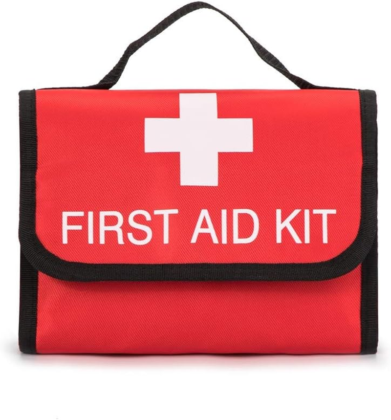 Portable Medicine Bag Multi-Layer First Aid Kit Bag Outdoor Travel Rescue Bag Empty Pouch Tote First Responder Storage Compact Survival Medicine Bag for Home Office Sport Gym Car (Red Bb) image number 2