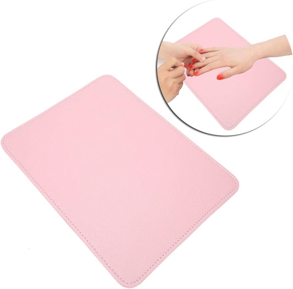 Washable Nail Art Table Mat, Foldable Nail Art Hand Pillow, Manicure Desk Mat, Soft PU Leather Manicure Arm Rest Cushion, for Nail Art Salon Home(Pink) image number 1