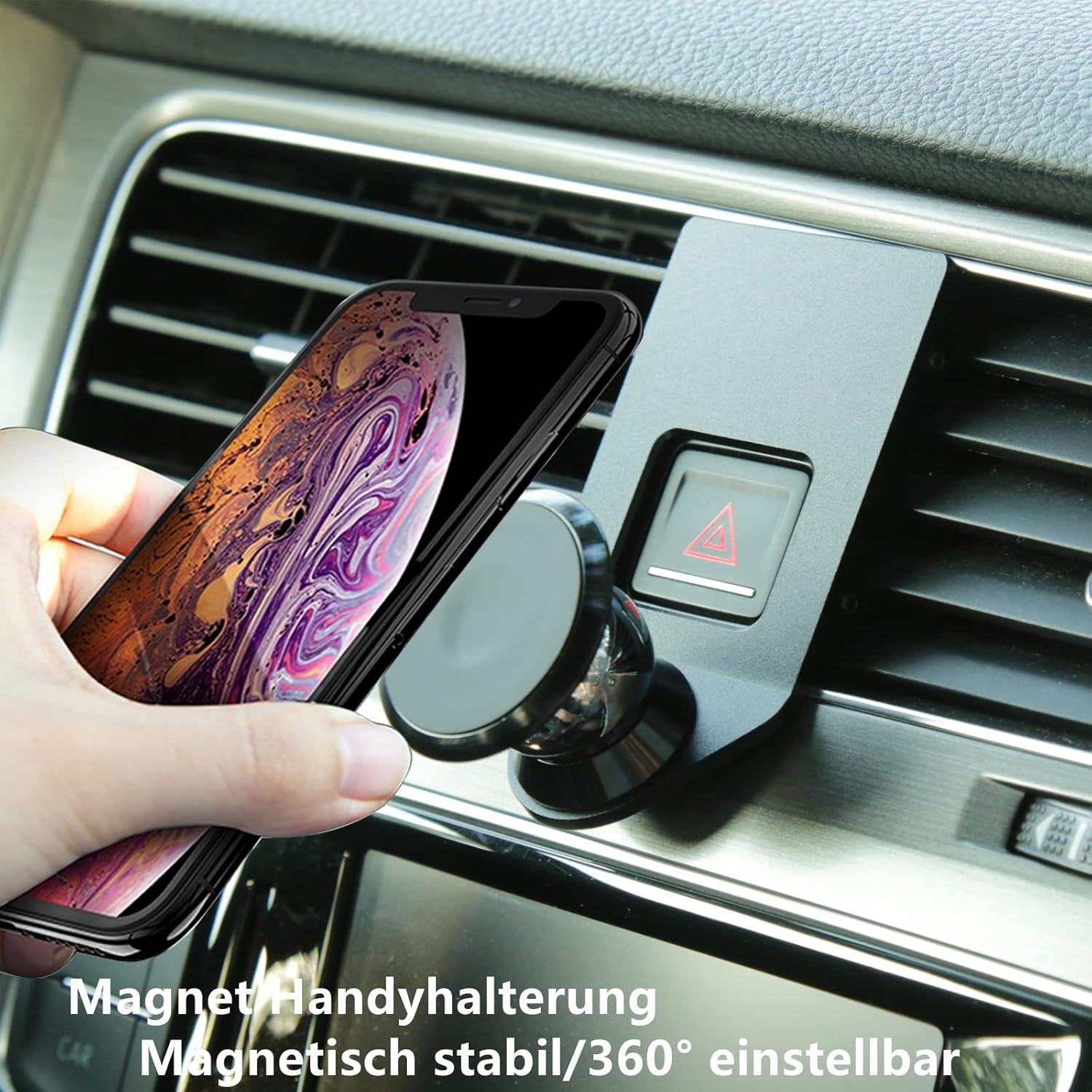 Cookiss Magnetic Mobile Phone Holder Compatible with VW Golf 7 MK7 GTI Variant R R-Line Suitable for Smartphone and GPS with Car Mobile Phone Holder 360 Degree Adjustable View (Black) image number 1