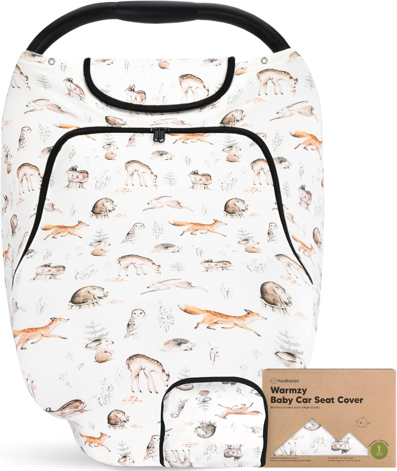 Car Seat Cover for Babies - Breathable Baby Car Seat Canopy for Spring, Autumn, Winter, Universal Stretch Fit Carseat Covers for Babies, Boys, Girls, Multi-Use Nursing Cover for Breastfeeding (Kite)