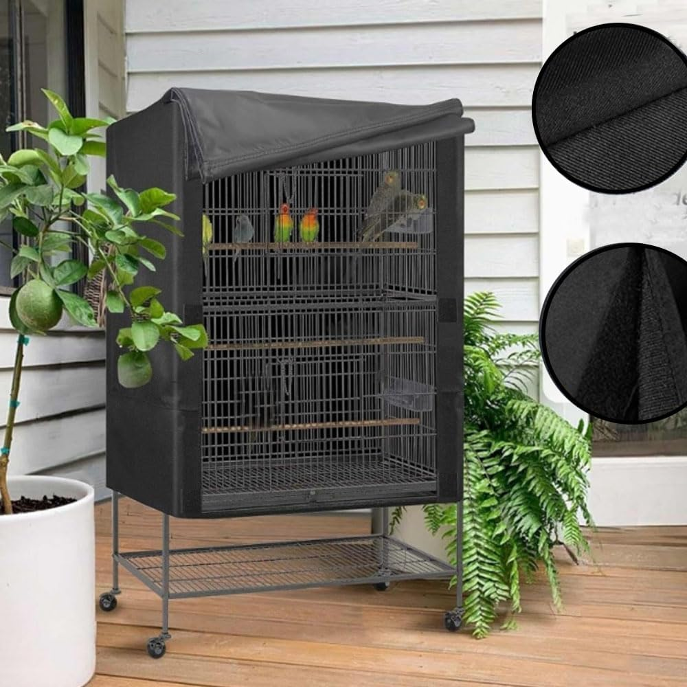 Armastuse Large Bird Cage Cover, Bird Parrot Cage Cover Waterproof Sun Uv Birds Parrots Cages Covers Night Parrot Birdcage Protector Covers (66 * 48 * 102Cm) image number 2