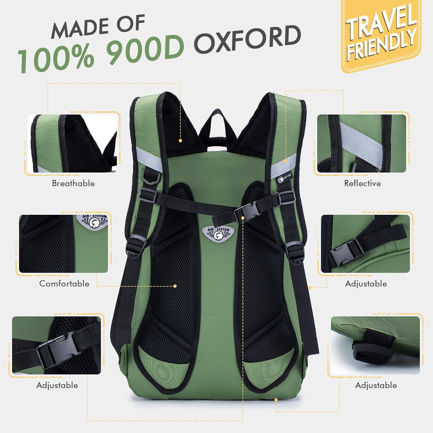 Bagzy Hiking Backpack 40L with Back Ventilation and Hip Belt, Trekking Backpack Travel Backpack Outdoor Camping Men Women image number 2