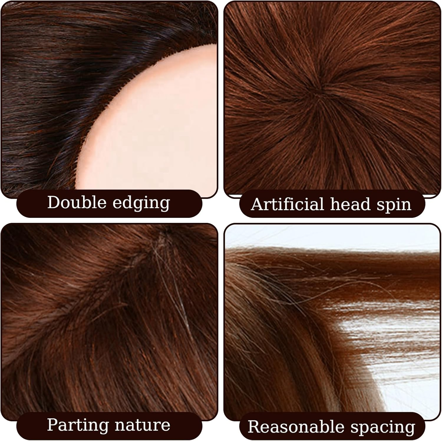Mannequin Head with 80% Human Hair,Hair Styling Training Head with Clamp Holder & Tools for Hair Styling, Braiding, Curling,Cutting(Brown) image number 3