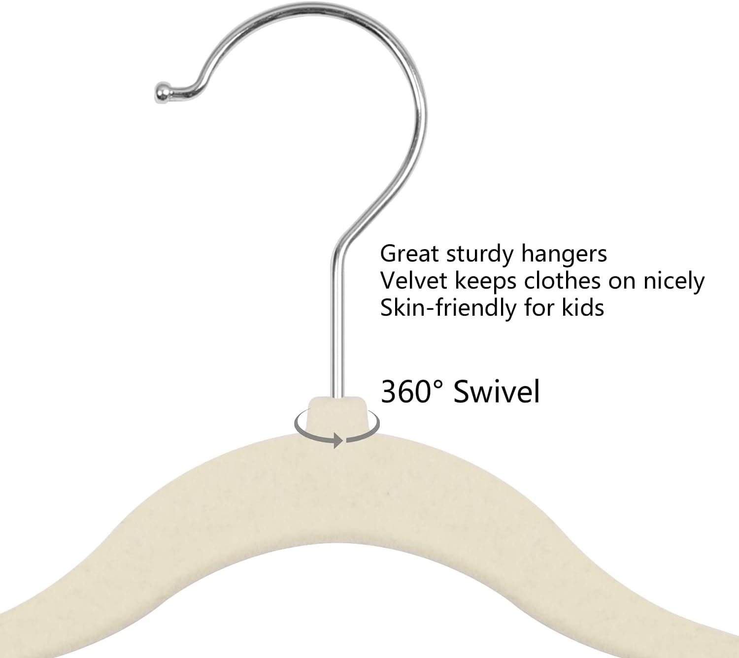 Goodtou Kids Hangers Velvet 50 Pack - Baby Felt Hangers Non Slip Toddler Hanger Childrens Hanger for Kid