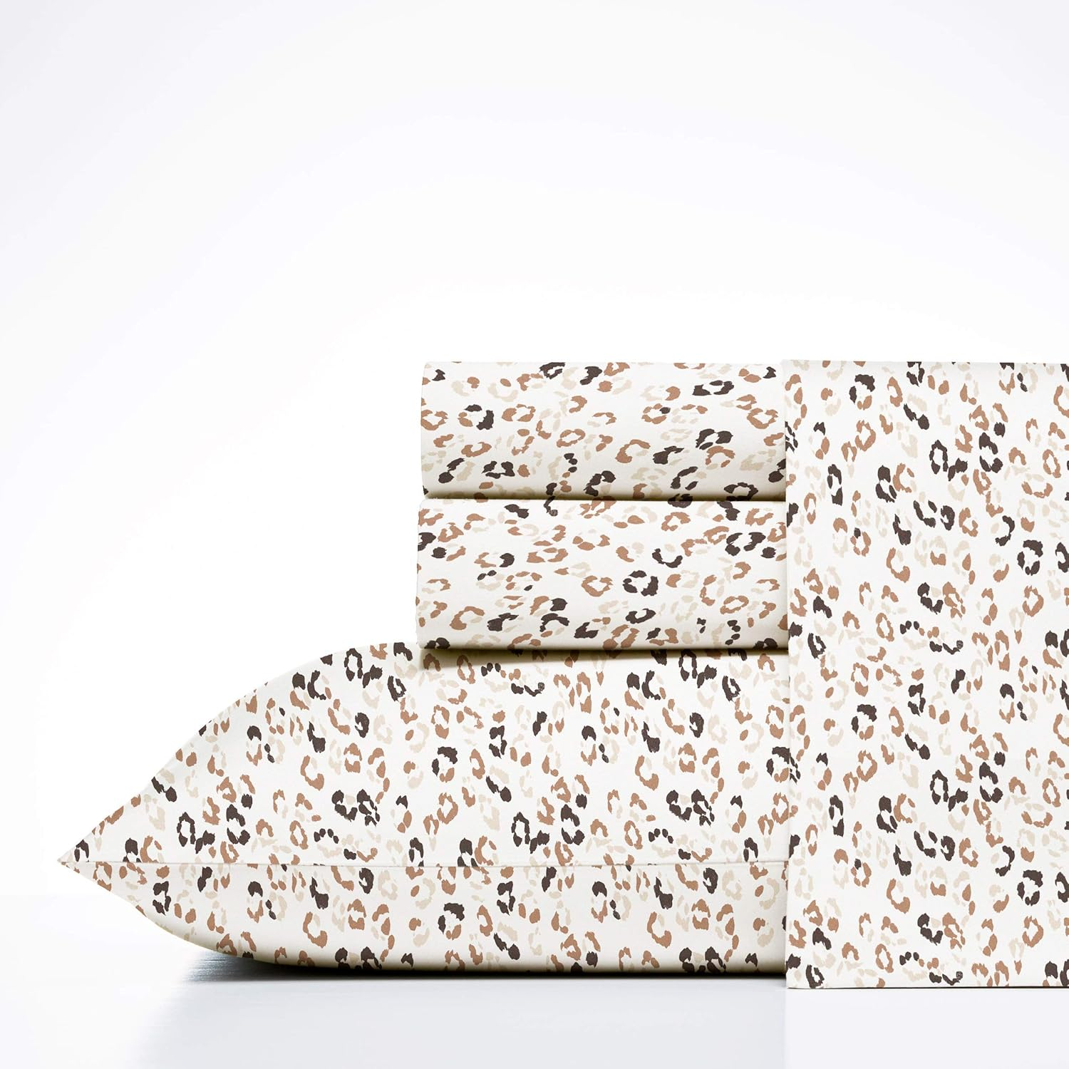 Poppy & Fritz - Full Sheets, Cotton Percale Bedding Set, Crisp & Cool, Lightweight Home Decor (Leopard, Full) image number 2