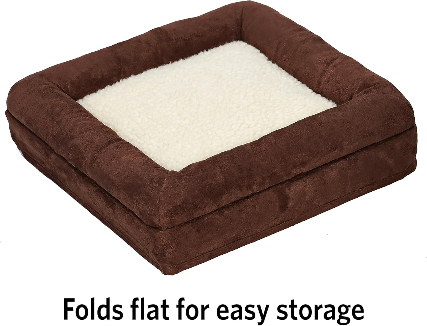 Midwest 137-BR the Original Curious Cat Cube, Cat House/Cat Condo in Brown Faux Suede & Synthetic Sheepskin image number 4