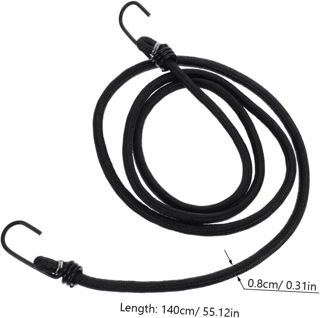 JOINPAYA Elastic Bicycle Luggage Rope with Hooks, High Strength Adjustable Bungee Cord Elastic Tie Strap for Mountain and Fixed Gear Bikes, Black, Suitable for Bikepacking and Outdoor Travel image number 2