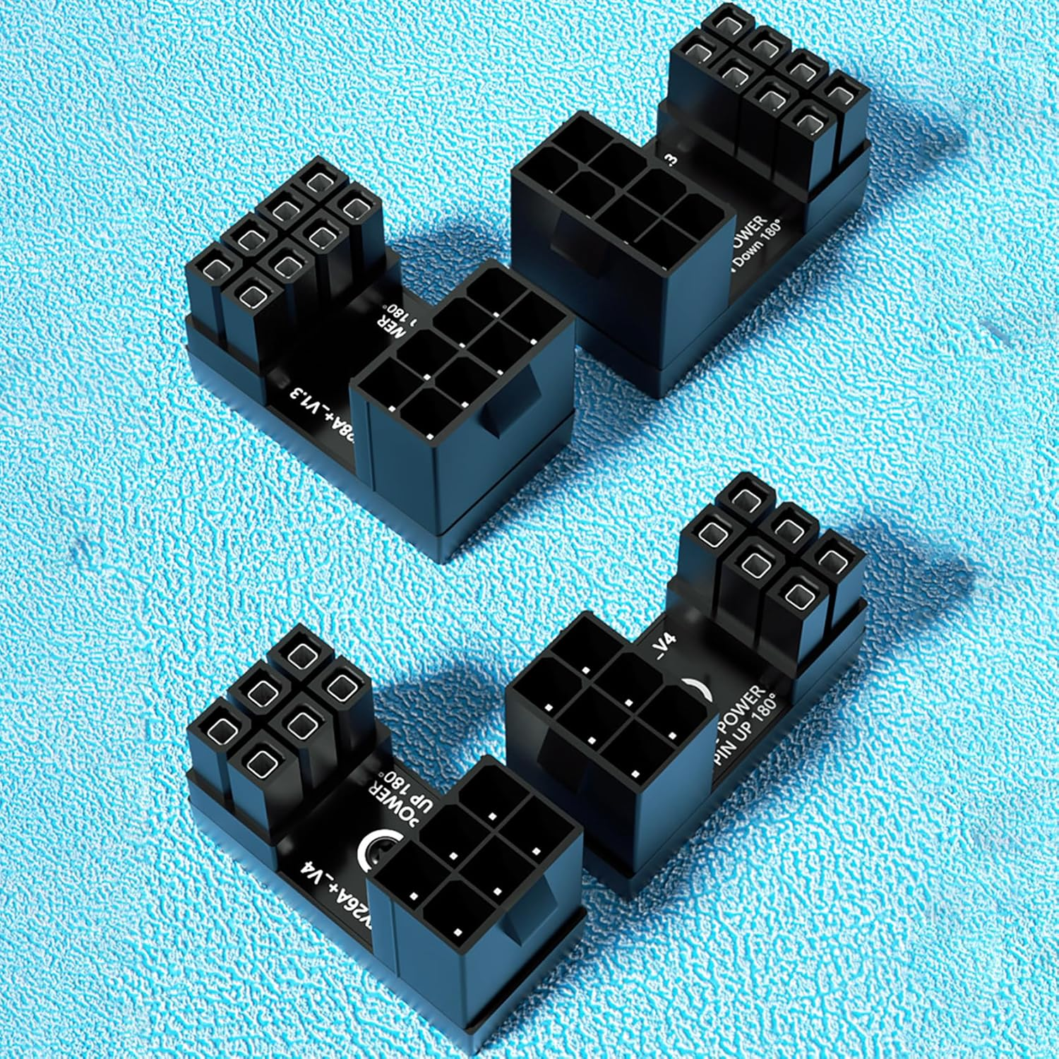 Tunghey 8Pack GPU VGA Pcie 8 Pin 6 Pin U Turn 180 Degree Angle Connector Power Adapter Board for Desktop Graphics Card