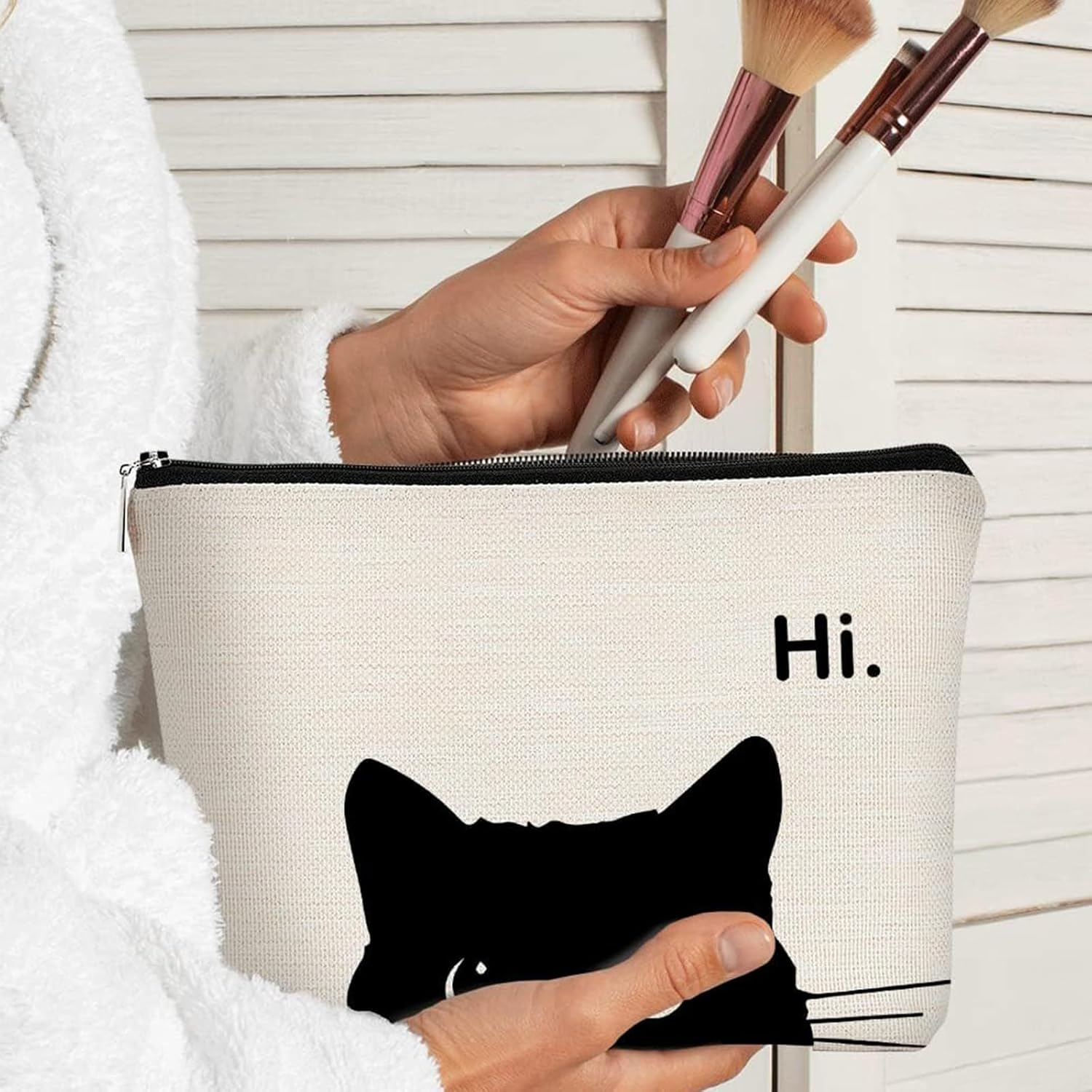 Cat Makeup Bag for Cat Lovers, Cute Zipper Travel Toiletry Bag for Teen Girls, Gifts for Cat Owners, Cosmetic Purse for Makeup & Toiletries, Birthday for Cat Lovers