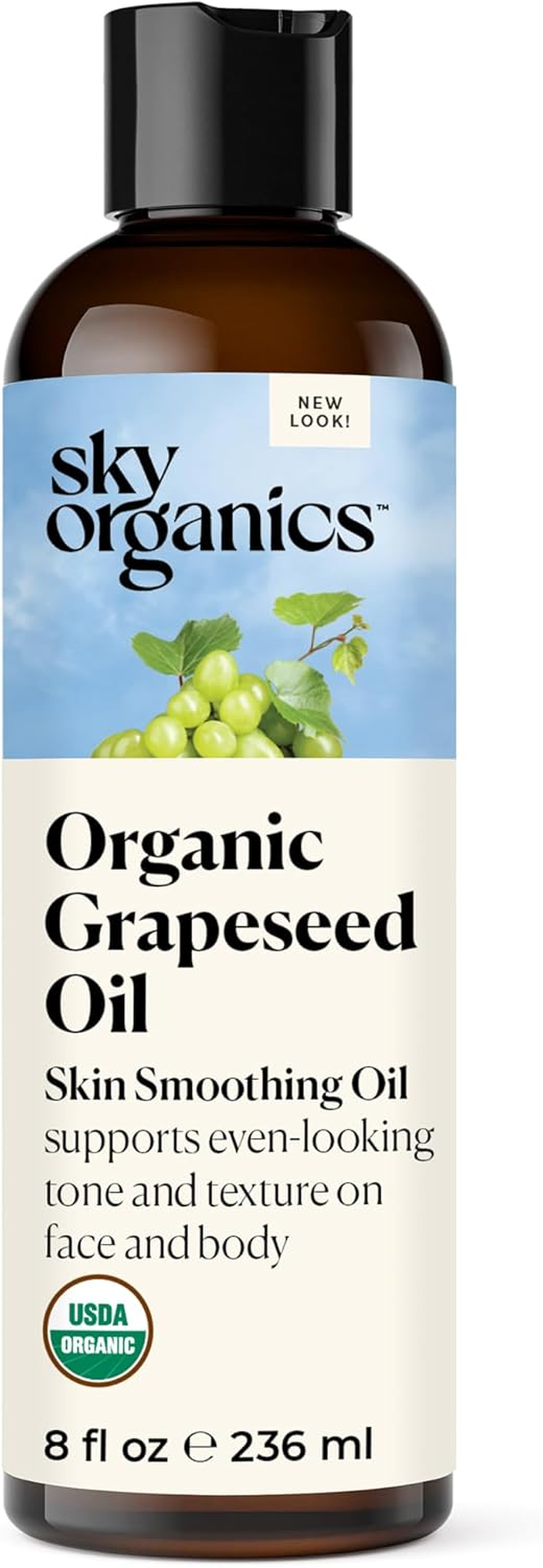 Pure Natural Grapeseed Oil by Sky Organics I 236 Ml I 100% Pure, Natural & Cold-Pressed Grapeseed Oil - Ideal for Massage, Cooking and Aromatherapy- Rich in Vitamin A, E and K- Helps Reduce Wrinkles - 8 Oz image number 6