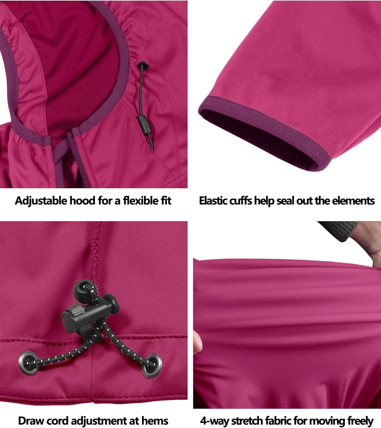 Little Donkey Andy Women'S Lightweight Hooded Softshell Jacket for Running Travel Hiking, Windproof, Water Repellent image number 1