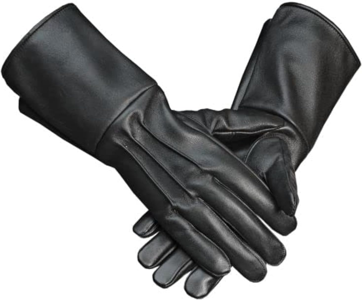 Shanan Medieval Leather Gauntlet - Black Waterproof Gloves for Men, Cosplay, Motorcycle, Artillery, Cavalry, Infantry - Riding, Working, Hiking - Brown Heated Long Cuff image number 4