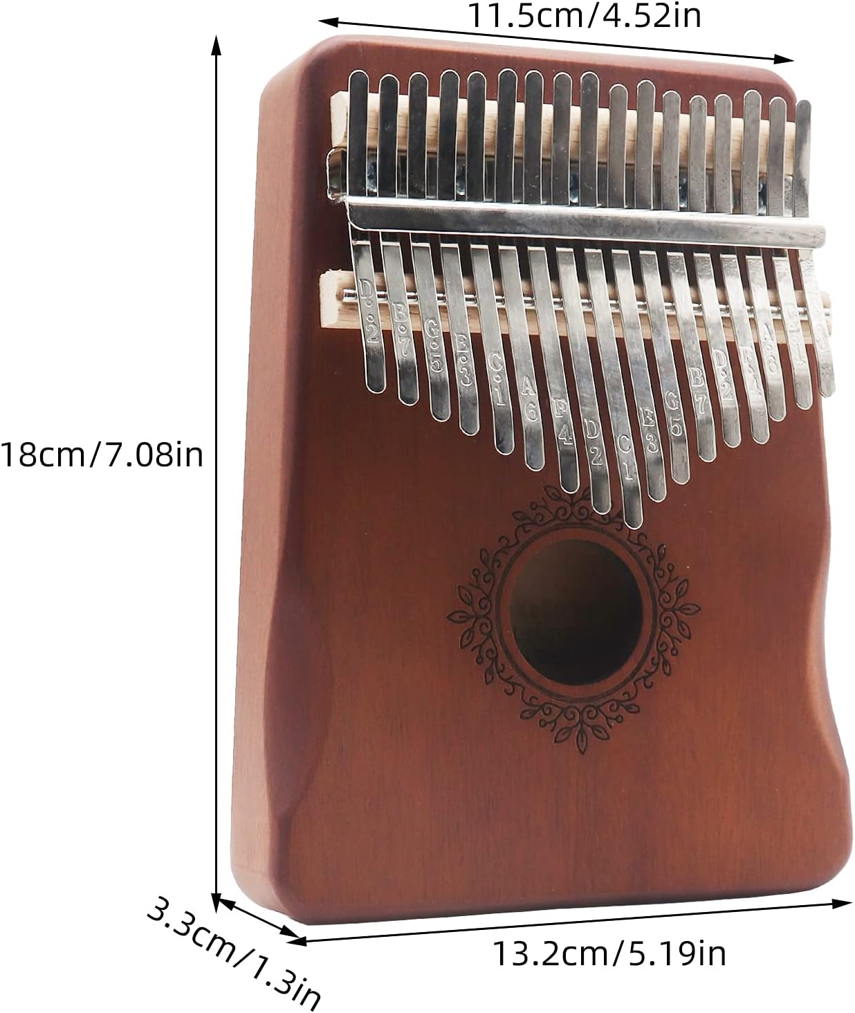 17 Keys Thumb Piano Worthplanet Wood Finger Piano Kalimba Thumb Piano Solid Finger Piano Mahogany Body for Beginners and Professionals W150001 image number 1