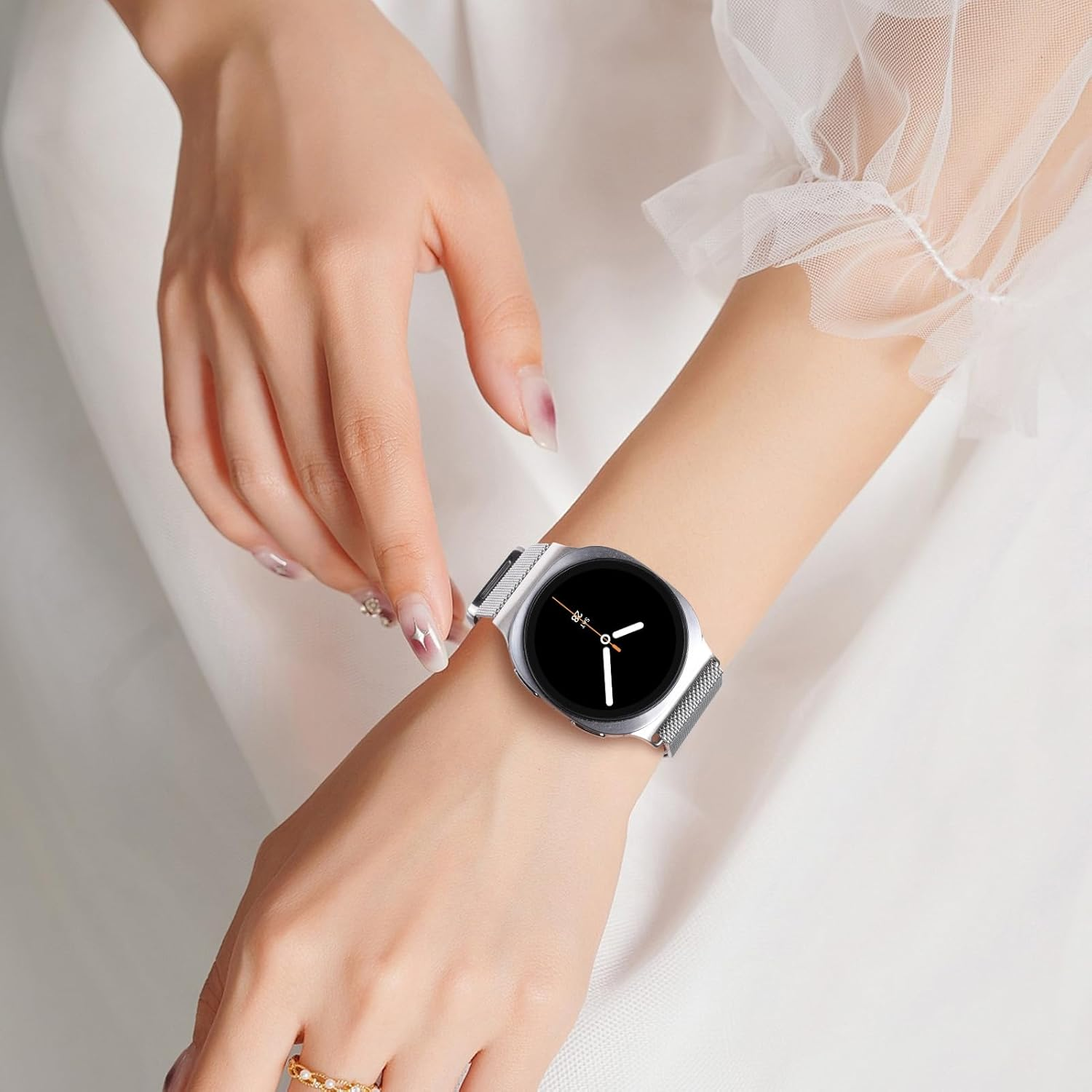 Milanese Loop Metal Band for Samsung Galaxy Watch 8 Band 40Mm 44Mm/8 Classic 46Mm Women Men,Mesh Magnetic Stainless Steel Strap for Samsung Galaxy Watch 8 Bands 44 Mm 40 Mm/8 Classic 46 Mm Wristband image number 2