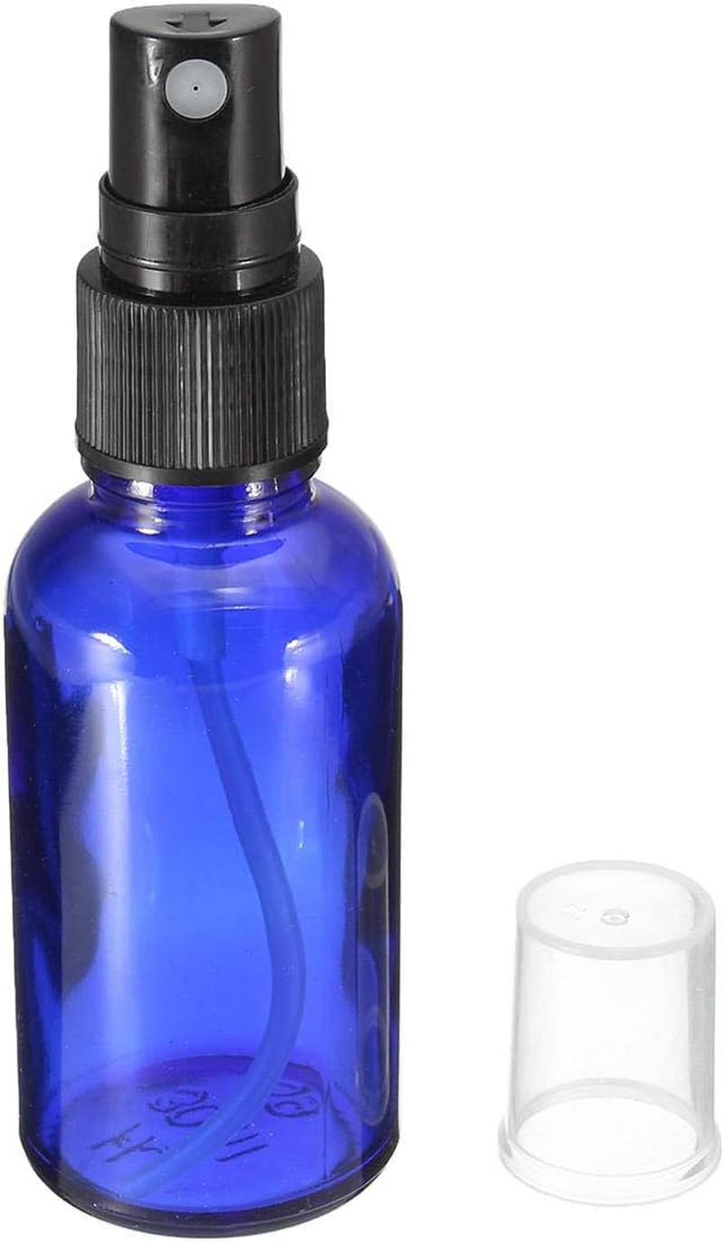 30Ml Blue Glass Spray Bottles with Black Fine Mist Sprayer Empty Essential Oils Perfume Atomizer Refillable Cosmetic Container, image number 4