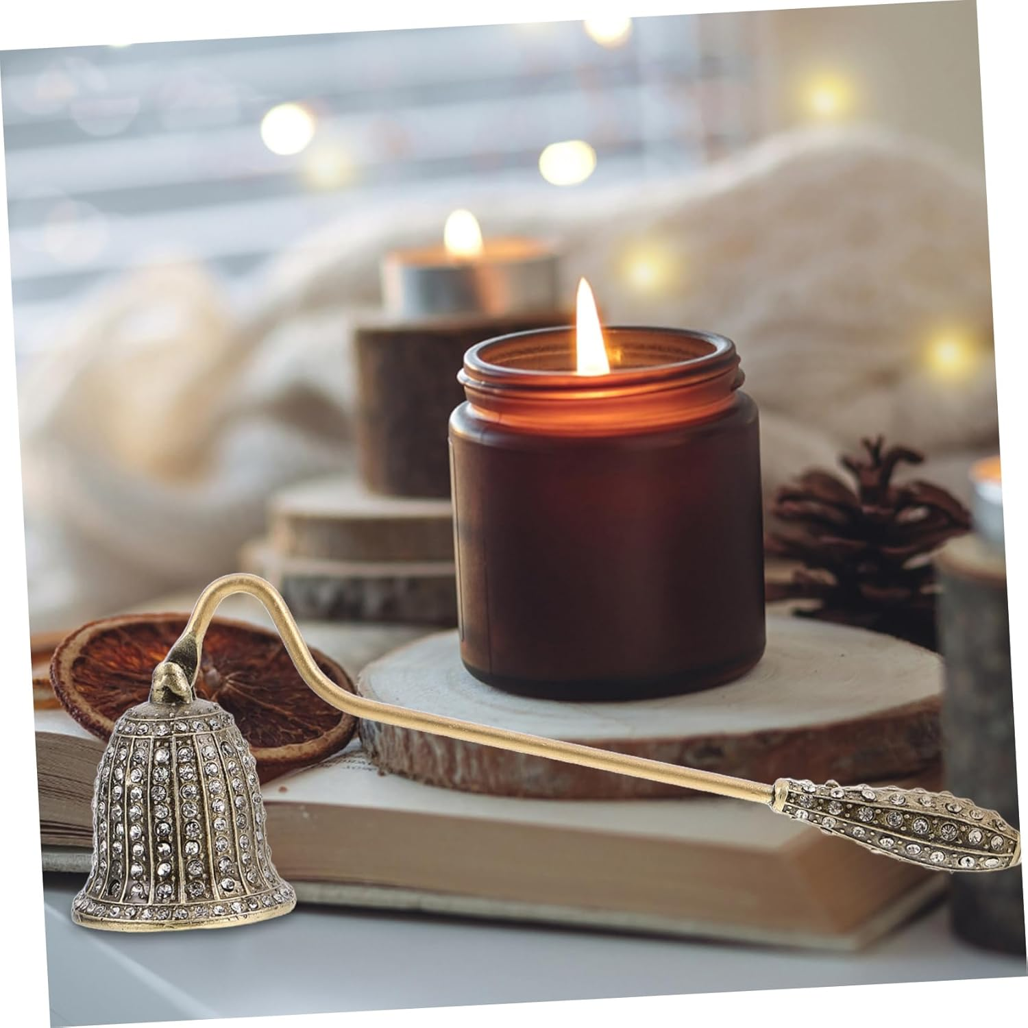 MERRYHAPY Retro Style Candle Extinguisher Handheld Fire Extinguishing Tool for Wick Flame Snuffer Tea Light Snuffer image number 5