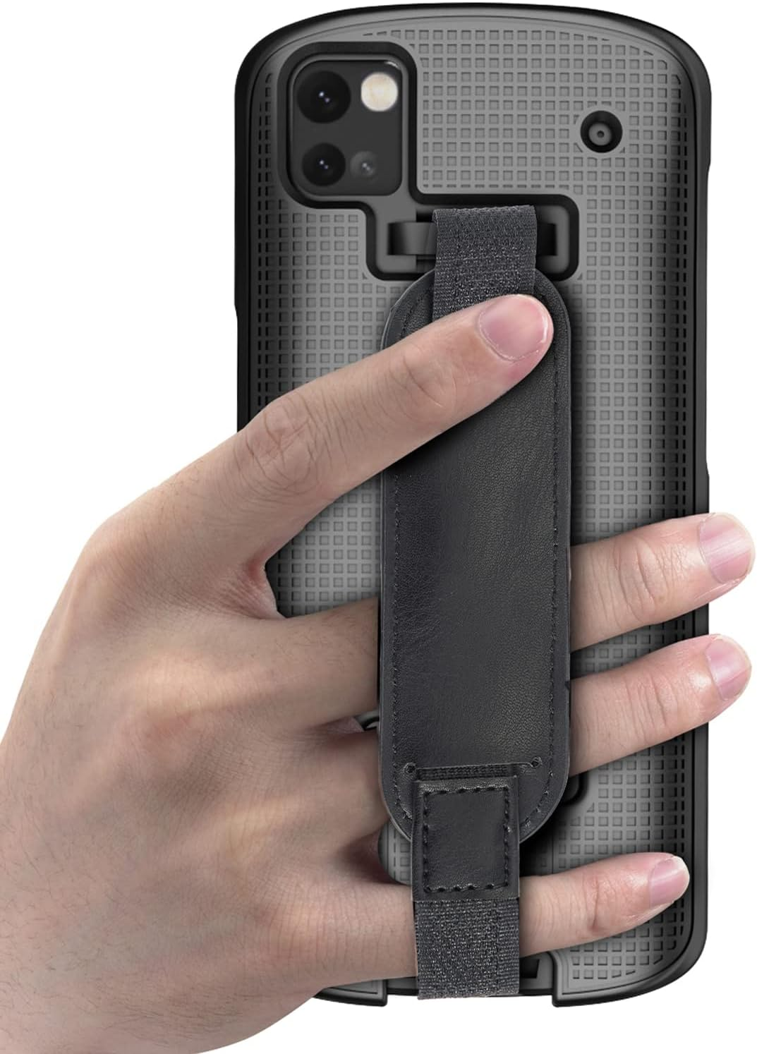 Nakedcellphone Case + Hand Strap Combo for Zebra TC53 TC58 Mobile Computer Scanner, Textured Slim Hard Shell Protector Cover with Kickstand - Cobalt Blue