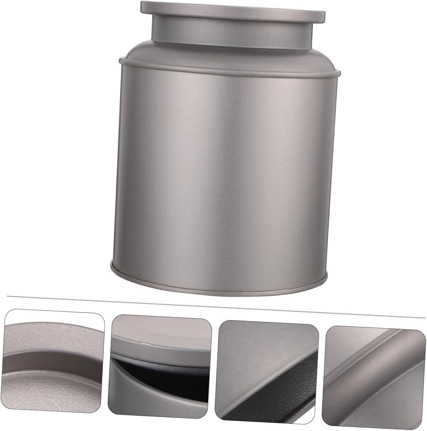 GRIRIW Tinplate Tea Jar with Secure Lid for Office and Home Loose Leaf Tea Storage