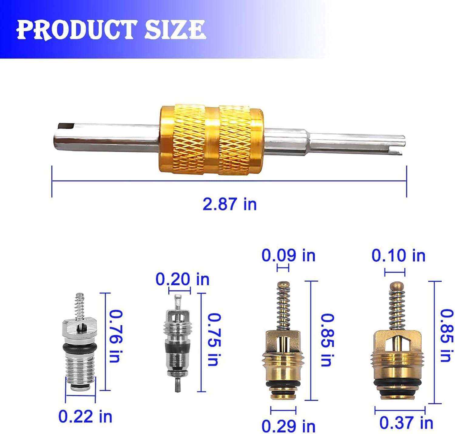 AC Valve Core Kit,Car Accessories HVAC Valve Core Removal Tool,Hvac System Charging Port Seal Caps Kit,12 R134A Automotive Air Conditioning Refrigeration Tire Valve Stem,Universal for Vehicles image number 3