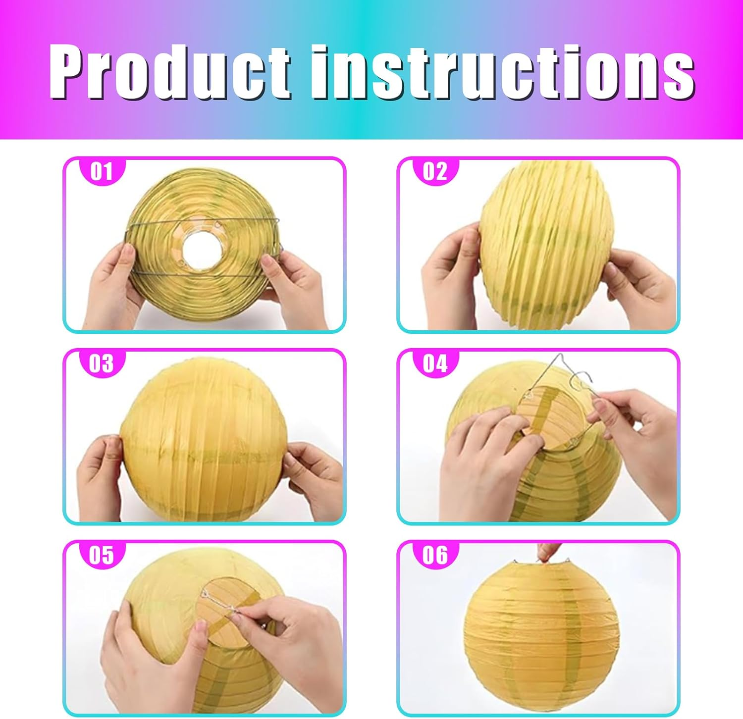 Dcsfadq Lanterns Colourful Set, 10 Pieces Rainbow Paper Lanterns Hanging Decoration, Paper Lanterns for Garden Party Decoration Wedding Birthday Festival Party Decoration