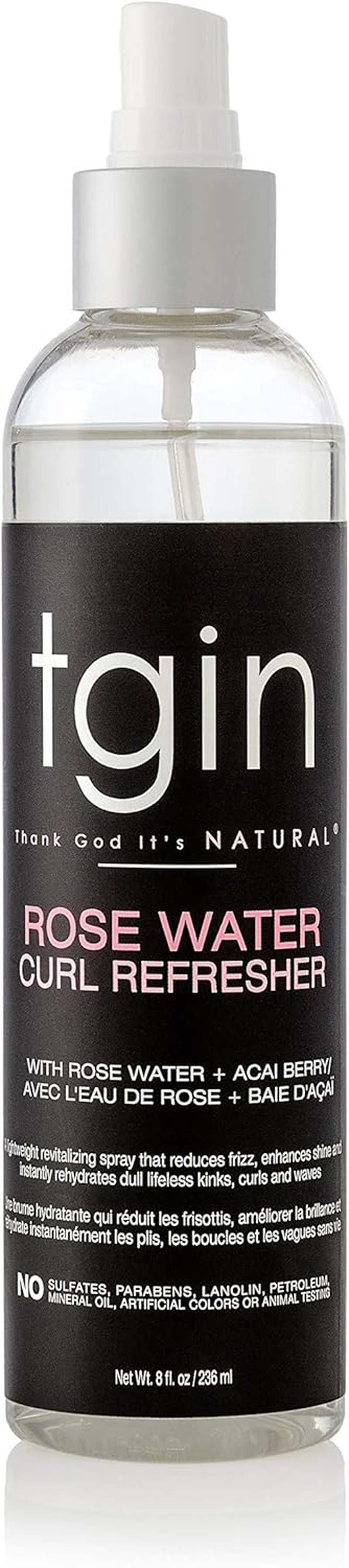 Tgin Rose Water Curl Refresher for Natural Hair - Dry Hair - Curly Hair - 8 Oz image number 3