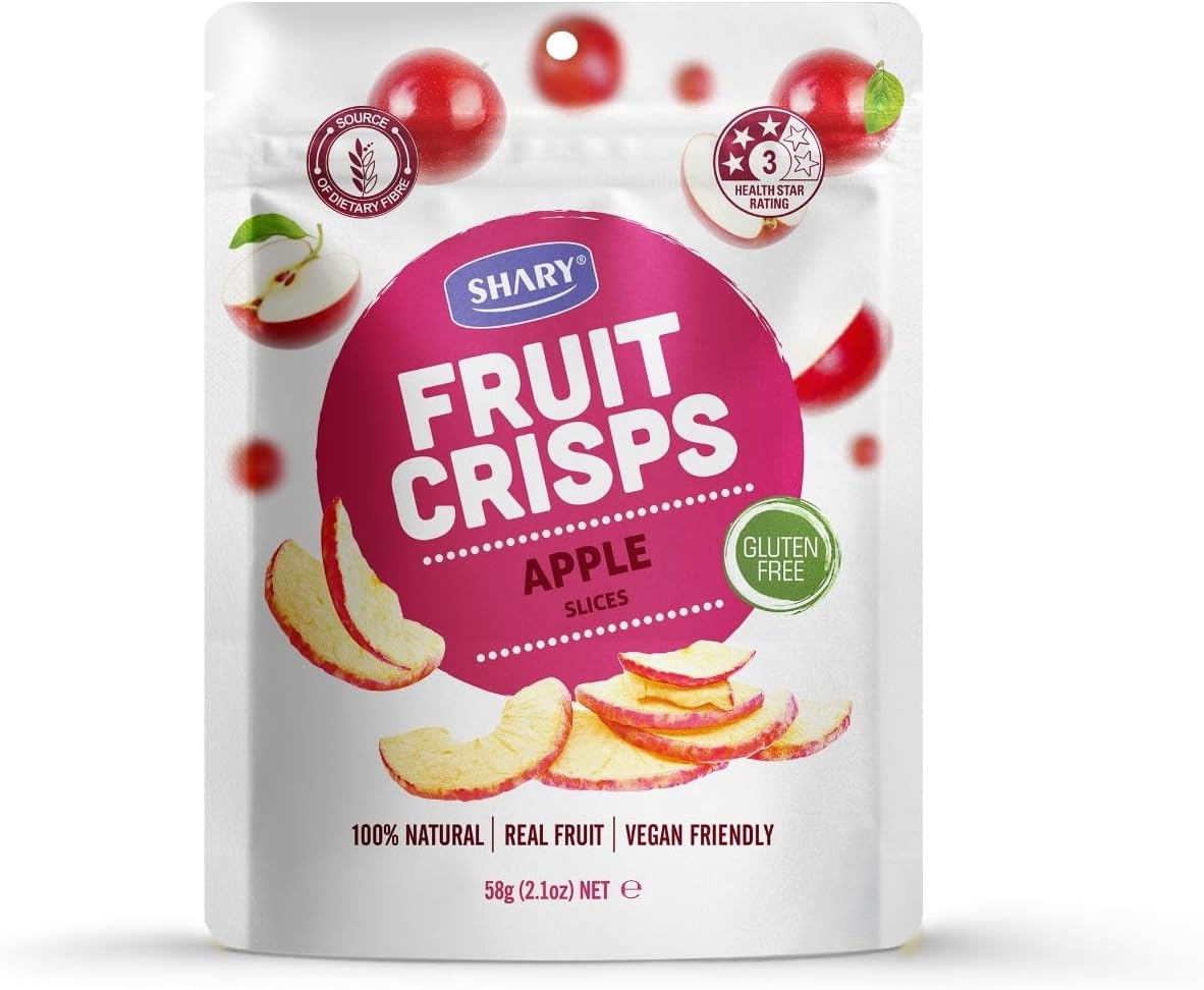 Shary Apple Crisps, 58G &ndash; Air-Dried, Gluten-Free, Vegan, Healthy Fruit Snack, Perfect for On-The-Go image number 2