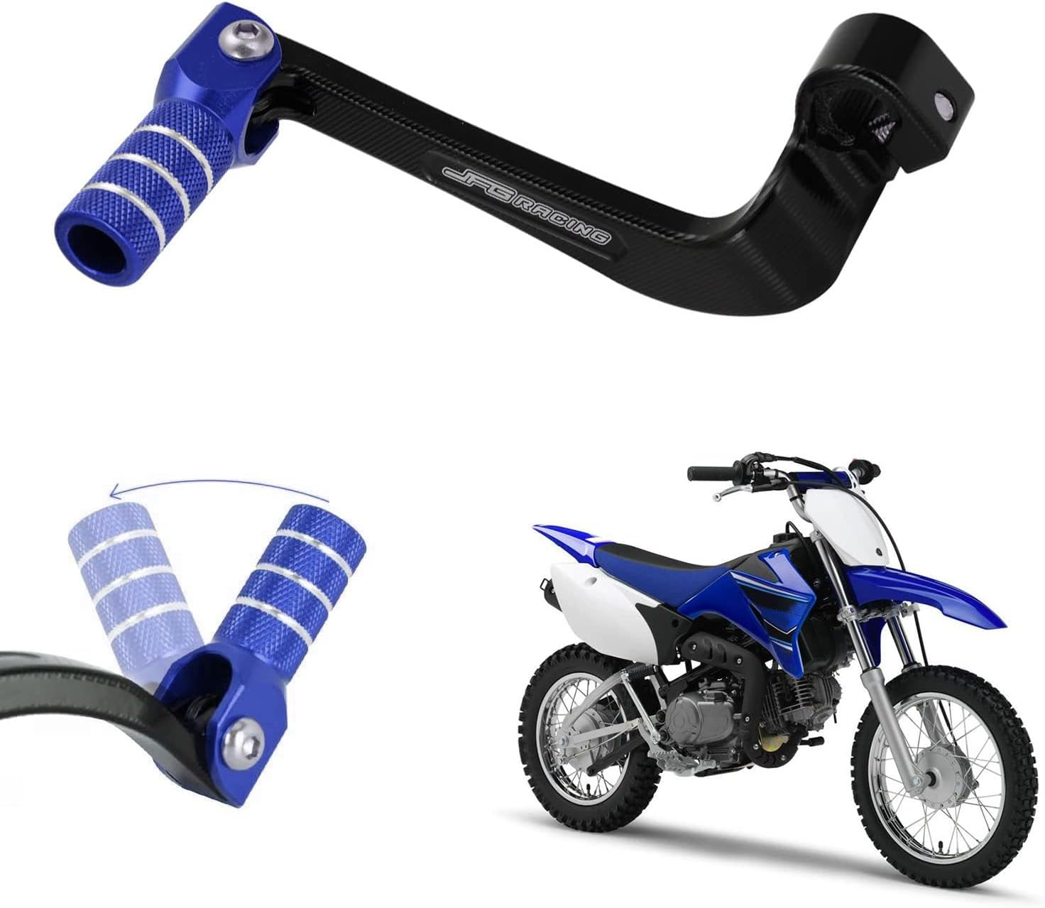 JFG RACING Motorcycle Gear Shifter Shift Lever Folding Tip CNC for TTR 110 08-09 11-21 CRF 110 CRF110F 2013-2023 Blue