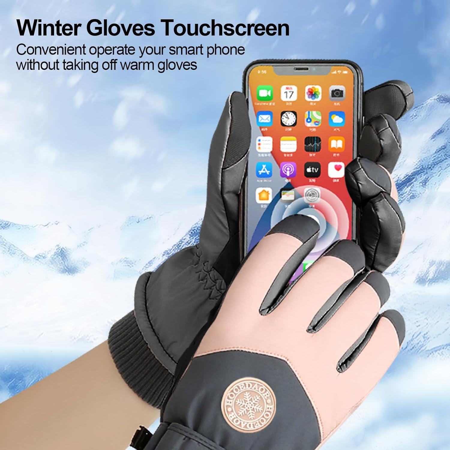 COZY CORE Ski & Snow Gloves, Waterproof Touchscreen Cold-Weather Gloves with Thermal Insulation for Skiing, Snowboarding, Cycling, Hiking - Unisex Windproof Hand Warming