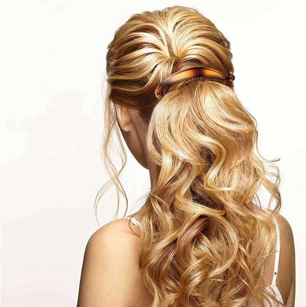 Pack of 6 Vintage Fishtail Hair Clips, Banana Clips, Non-Slip Hair Clip, Curly or Straight Hair, for Decoration or Solid Hair