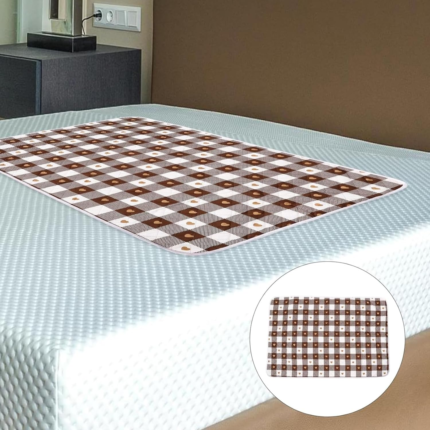 2 PCS Waterproof Bed Pad, Incontinence Pads for Adults, Elderly, Kids and Pets, Reusable Washable Underpad Protector for Bed, Sofa, Car Seat and Hospital Use, 70 X 90 Cm image number 2