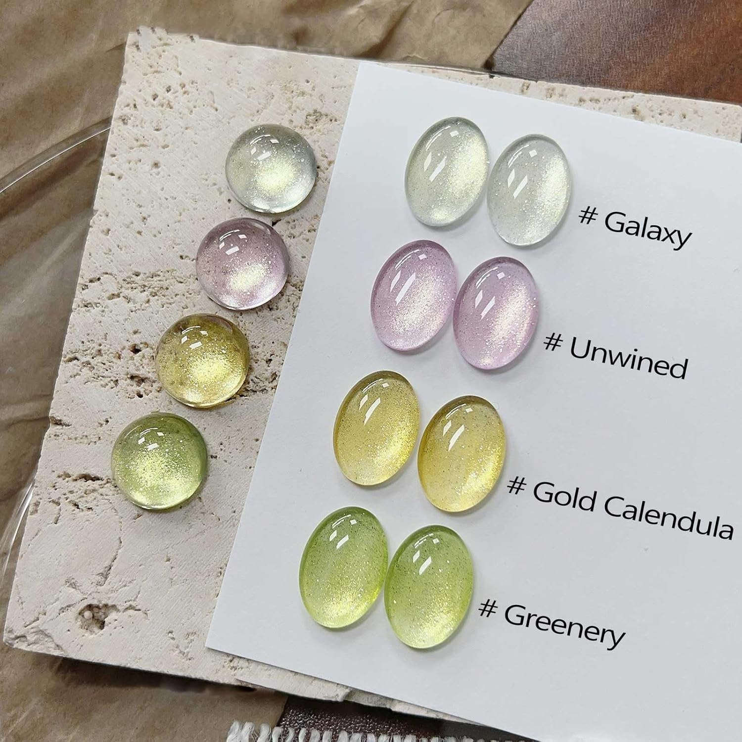 ADHERE Galaxy Cat Eye Series - 12Ml Cat Eye Gel Nail Polish 1Pc Holographic Magnetic Gel Polish, Soak Off, for Manicure Salon DIY at Home (Gold Calendula) - Greenery image number 6