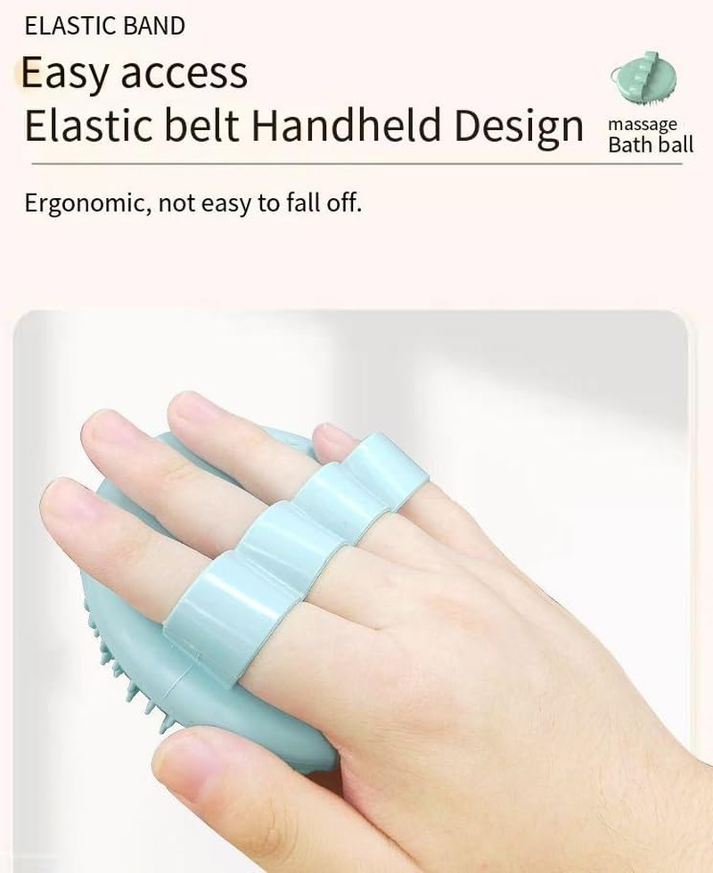 Silicone Body Scrubber, Gentle Exfoliating Shower Brush for Sensitive Skin, Ergonomic No-Slip Handle (Grey, One Size)