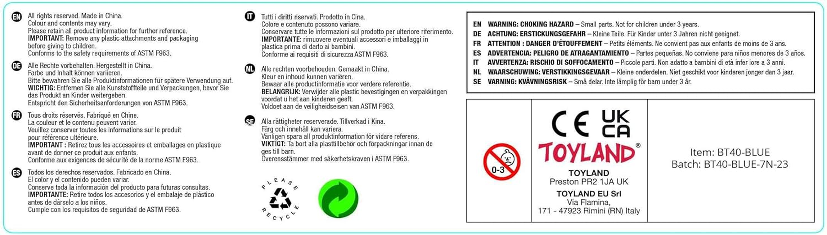 Toyland&reg; Car & Caravan Set Pull along - 1:32 Scale (Blue) image number 1
