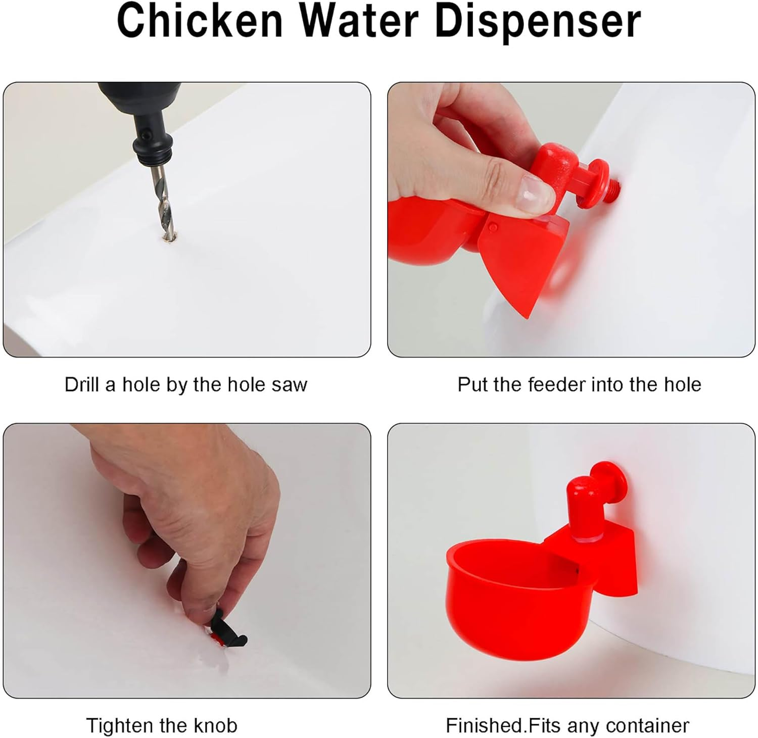 DTOTSFCZF 6 Pcs Chicken Feeder Water Dispenser Coop Accessories Band Hole Saw for Bucket image number 3