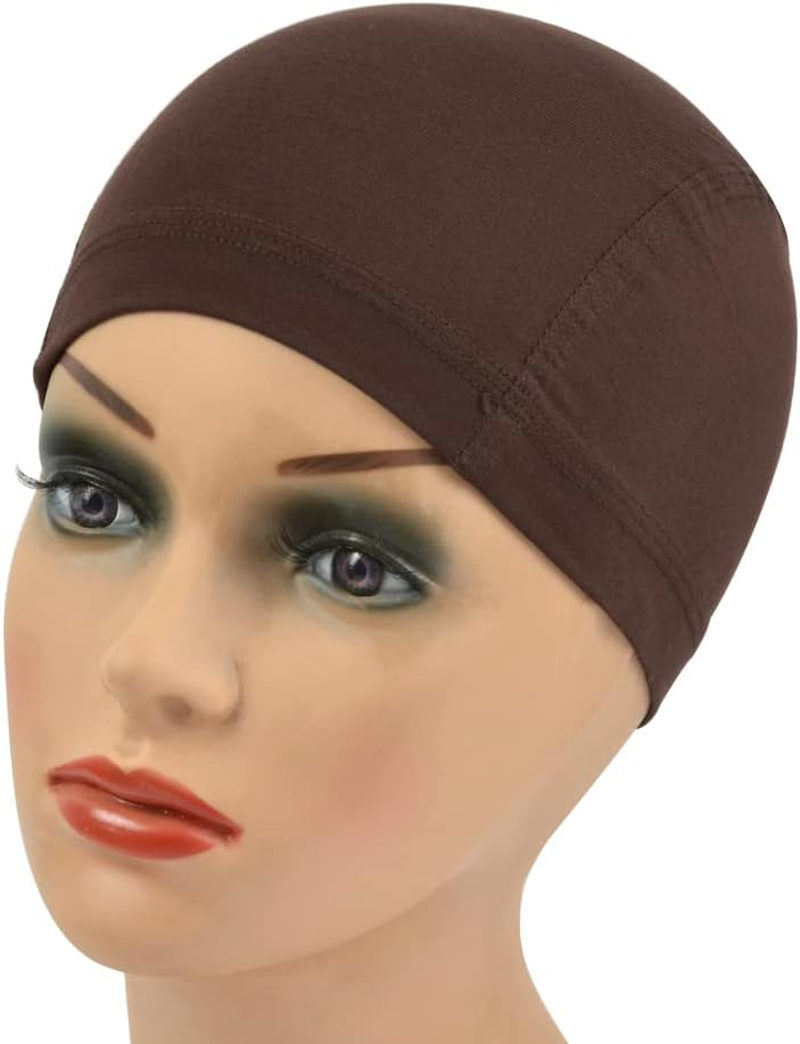 1Pc Bamboo Fiber Wig Cap to Hold Wig in Place Elastic Wig Cap for Women Wig Making (Dark Brown)