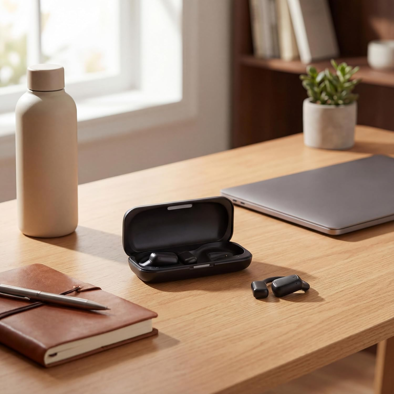 Intempo Amalfi plus Wireless Earbuds - Open Ear Headphones, Running/Travel, Perceive Environment, up to 24 Hours Playtime, Rain & Sweat Resistant, Charging Case Included, Black image number 5