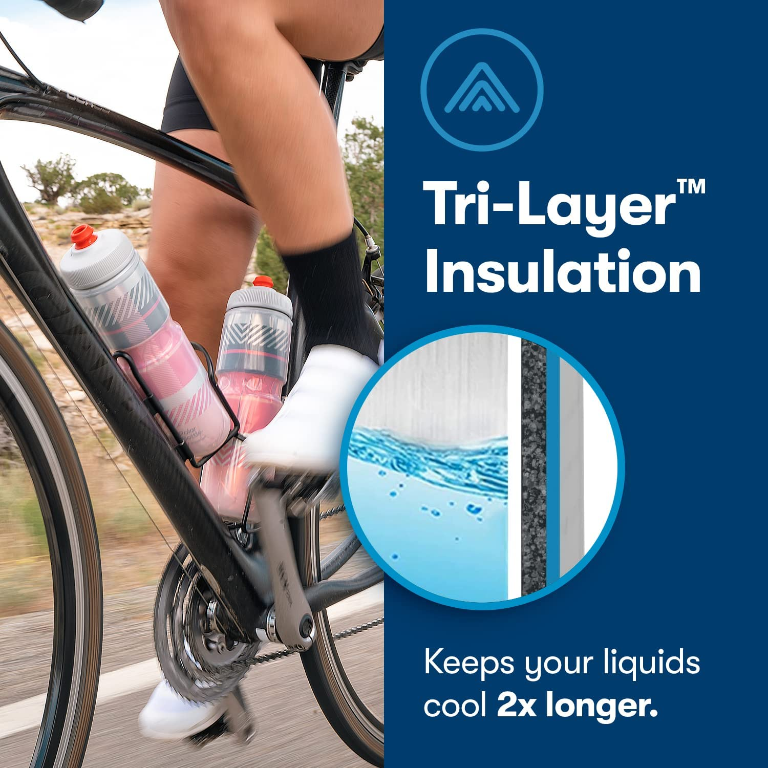 Polar Bottle Breakaway Insulated Water Bottle - BPA Free, Cycling & Sports Squeeze Bottle (Jersey Knit - Highlighter, 20 Oz) image number 1