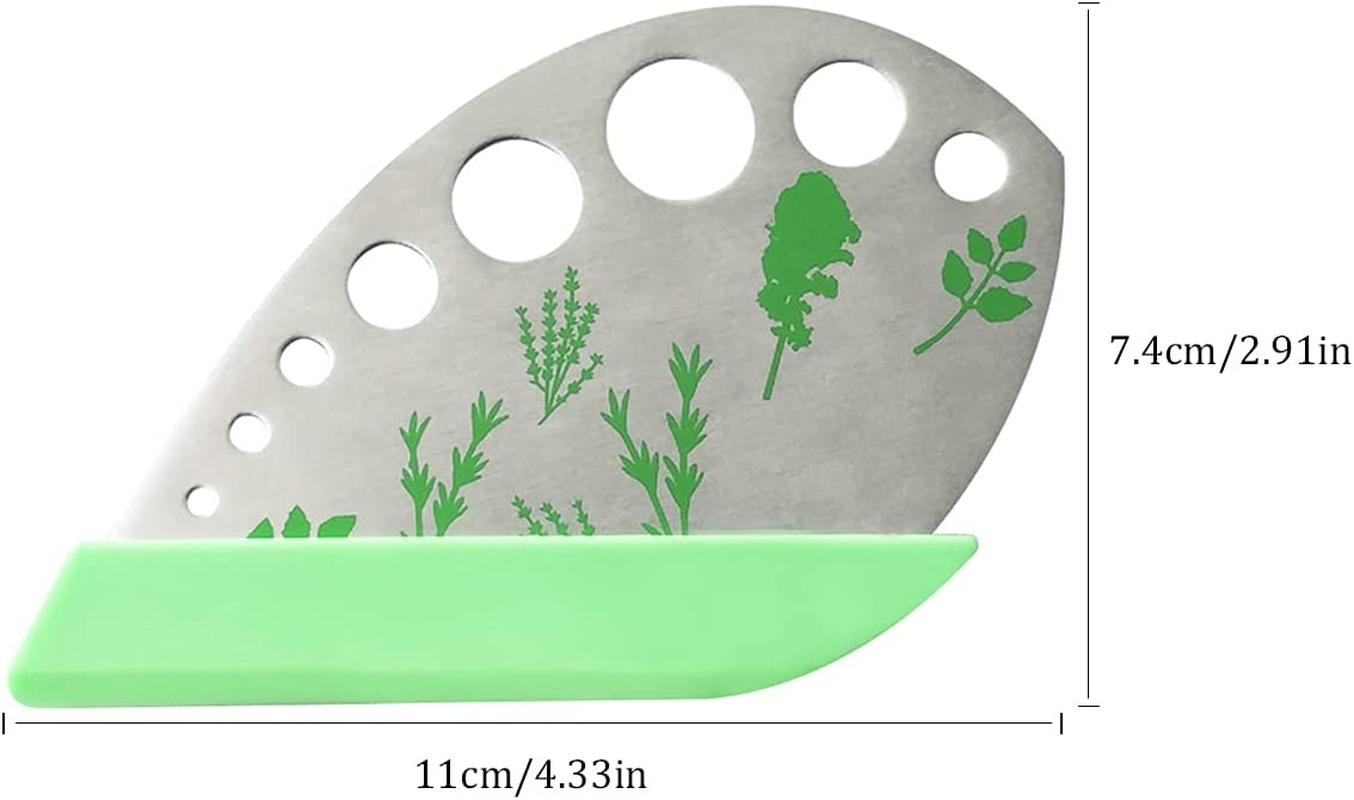 Herb Stripper Stainless Steel Kitchen Herb Leaf Stripping Tool Kitchen Gadgets for Kale, Chard, Collard Greens, Thyme, Basil, Cilantro Tool (9 Holes) image number 3