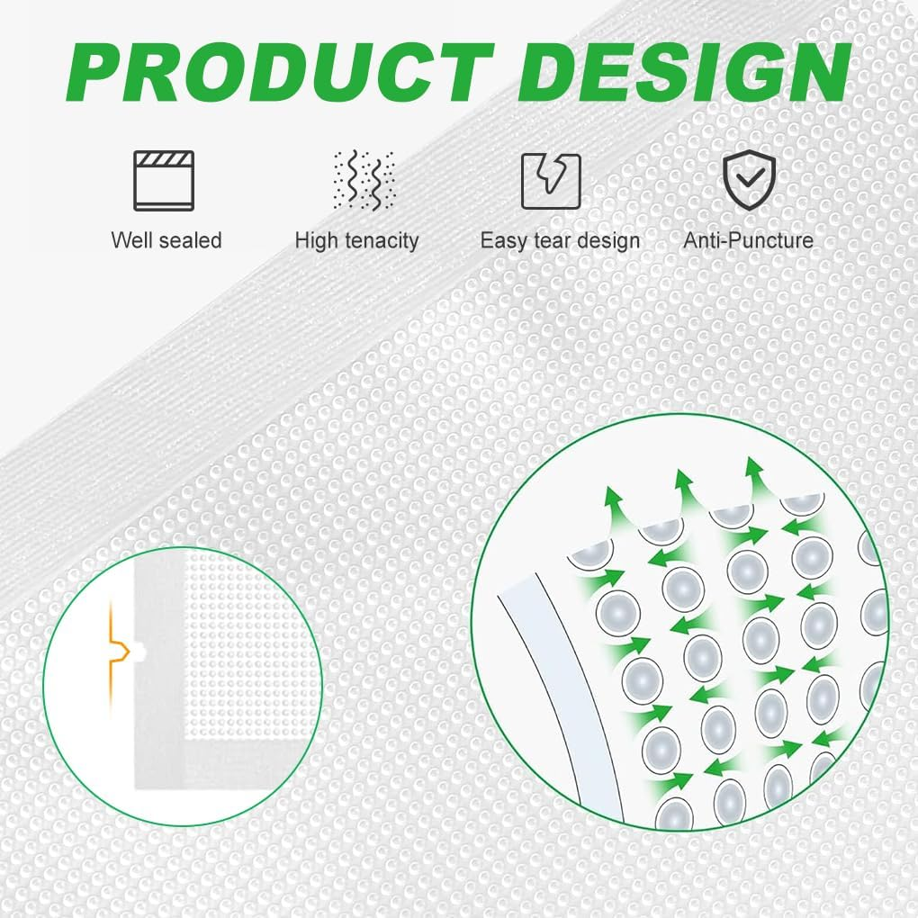 Vivva Vacuum Food Sealer Bags 7X10Cm 100Pcs Vacuum Seal Bags and Puncture Prevention Vacuum Seal Freezer Bag Food Grade for Sous Vide Vaccume Sealer Storage Precut Vacuum Bag