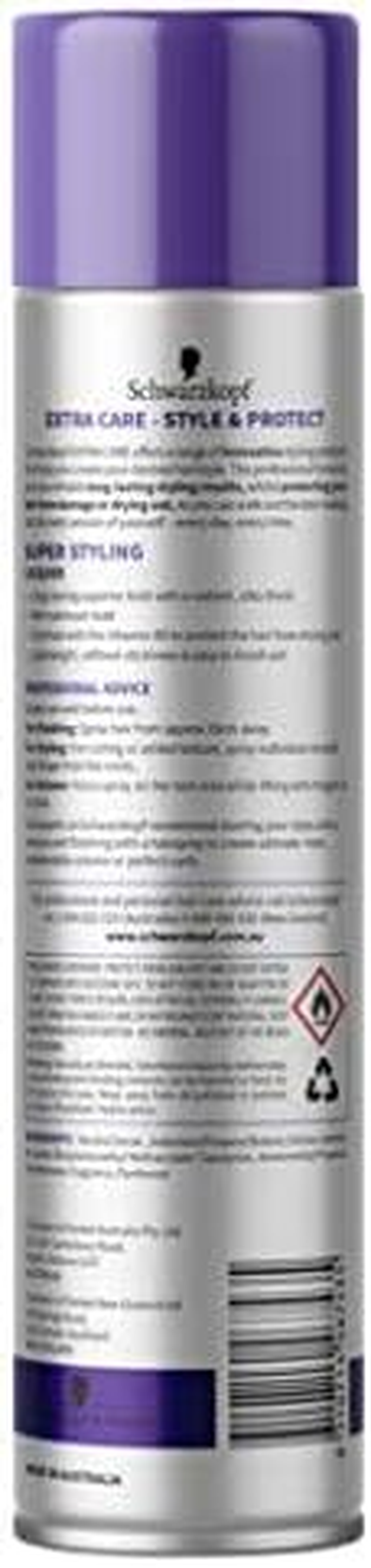 Extra Care Schwarzkopf Styling Super Styling Lacquer, Maximum Hold, 250G image number 2