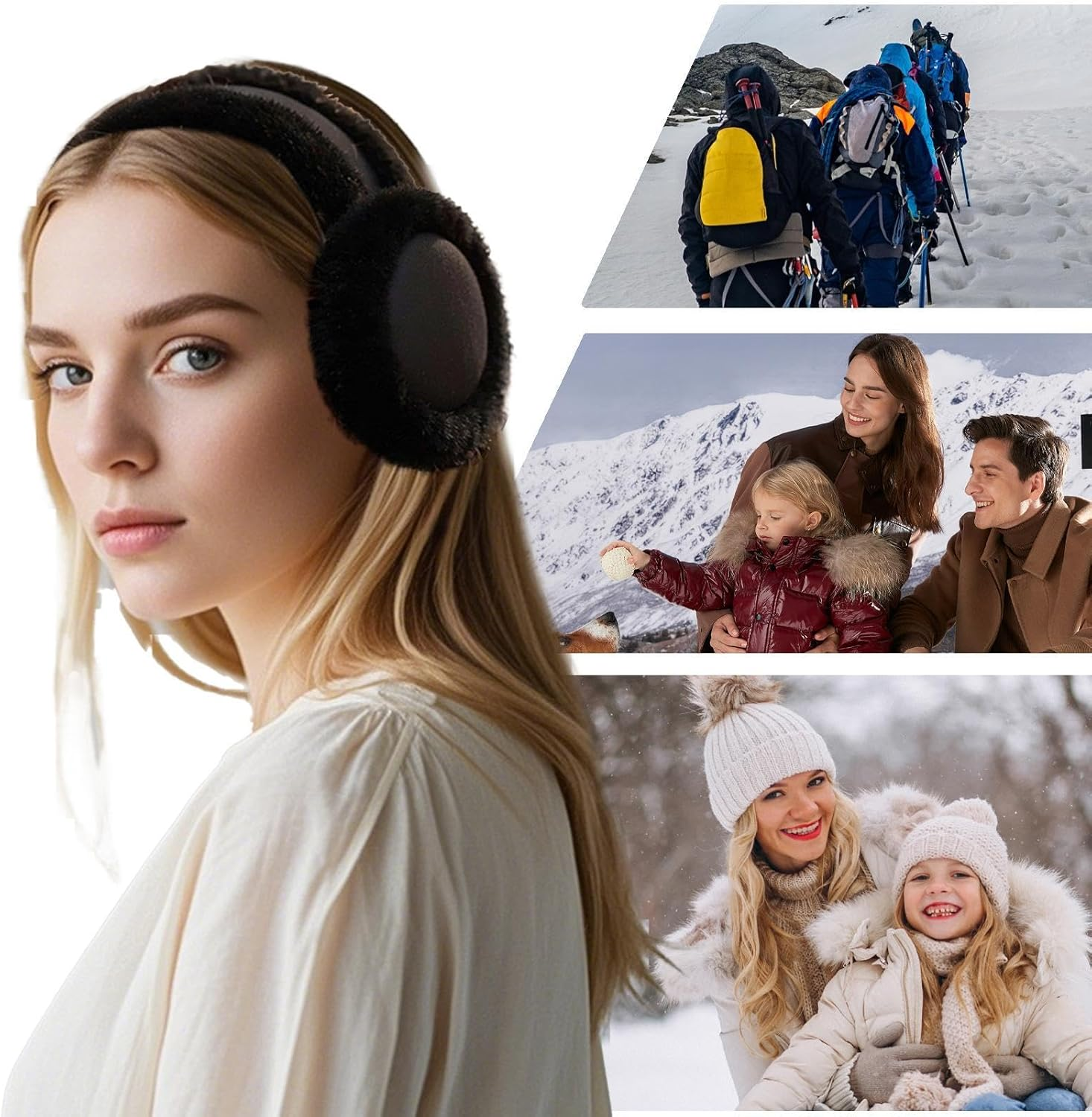 Lady Ear Warmer - Foldable Fleece Ear Warmer | Skin-Friendly Ear Covers, Cartoon Fleece Ear Warmers for Girls, Mom, Wife, Girlsfriend image number 6